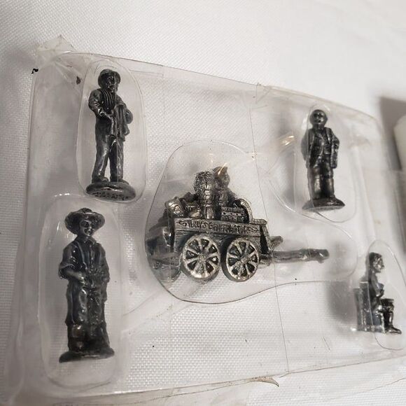 Vintage 90s Americana Pewter 5 Piece Miniature Collection Old West Figurines - Picture 1 of 7